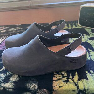 Fitflop Blue Nubuck Shuv Clog